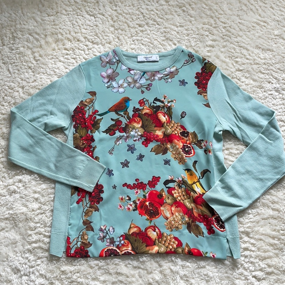 BLUGIRL bird & fruits print knit